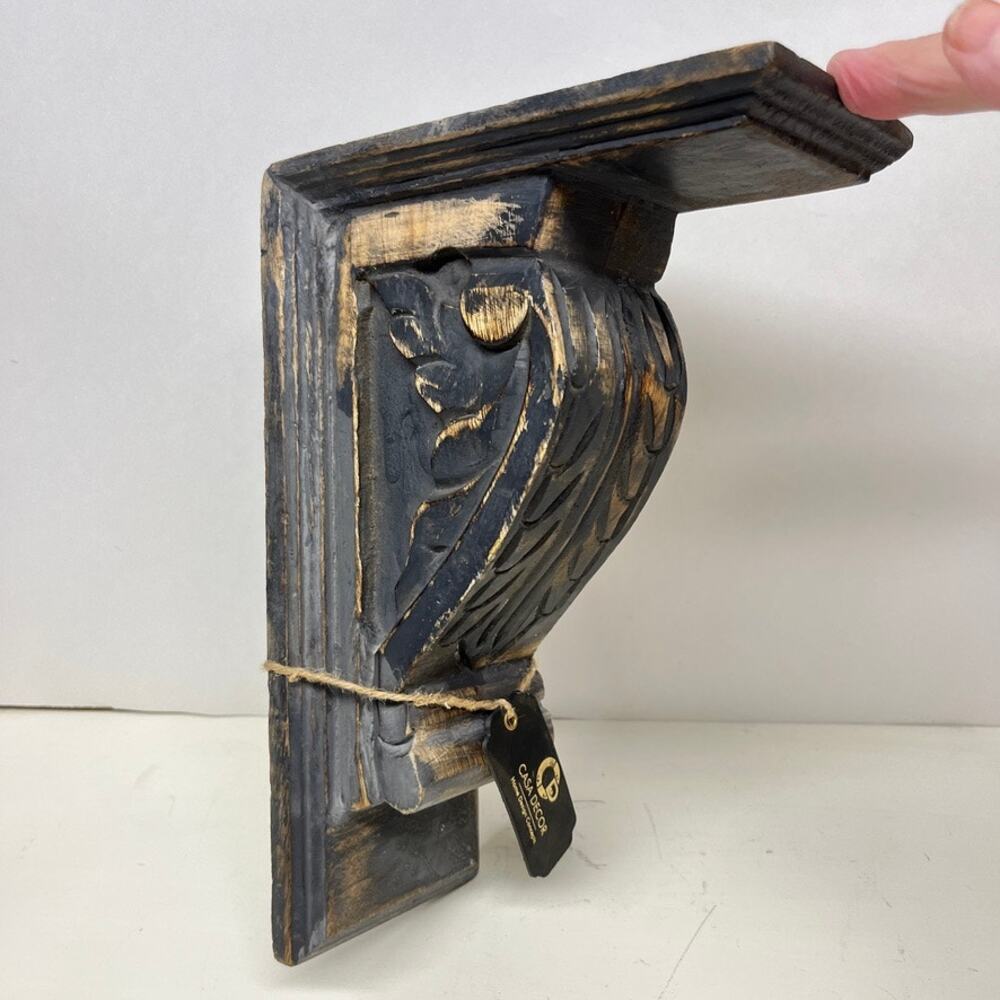 Casa Decor Distressed Dark Gray Carved Wall Corbel